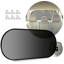 Car Sun Shade, Folding Auto Rear Window Sunshade, Suction Black - Suction Cups