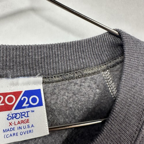 Vintage Dark Gray Raglan Crewneck Sweatshirt 20/20 Sport XL Made In USA - Picture 7 of 10