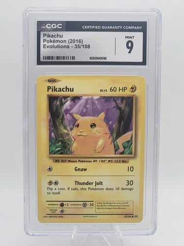 Pokémon Pikachu TCG Evolutions 2016 35/108 CGC 9 Mint
