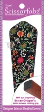 SCISSORFOBZ Designer Scissors Sheath Cover Single large Multicolor Floral Black