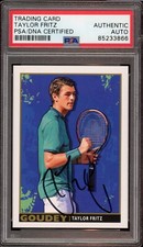 Taylor Fritz Signed 2017 Upper Deck Goodwin Champions #G9 Goudey Rookie Card Psa