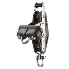 Großschotblock Kugelager 10 mm - 2 Rollen, Wirbel, Schotklemme