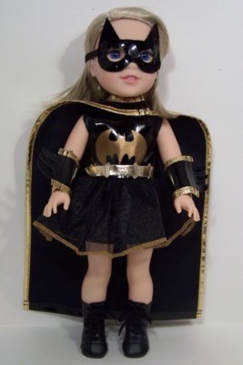 Halloween BATMAN or BATGIRL Costume Doll Clothes For AG 14'' Wellie Wishers (Debs