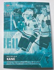 PATRICK KANE 3rd ALL TIME POINTS TOPPS NOW BLUE ICE PARALLEL 07/10 STICKER #204