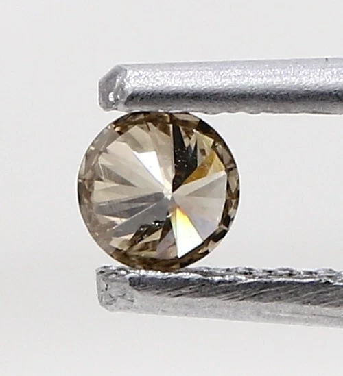 0.12 CARAT ROUND SHAPE DIAMOND BROWN COLOR BRILLIANTCUT NATURAL DIAMOND - Image 3 of 4