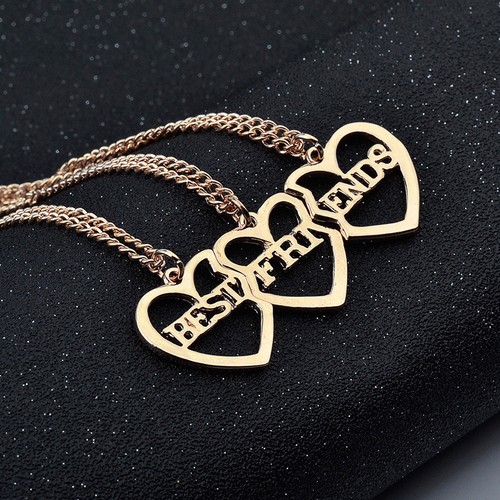 3PCs/Set BEST FRIENDS Gold Heart 