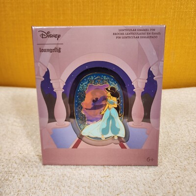 Loungefly Disney Princess Jasmine Lenticular Scene Aladdin Carpet Ride 3'' LE Pin