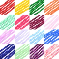 5 Strands 6mm Round Natural Dyed Malaysia Jade Bead Strands Jewelry Making 15"