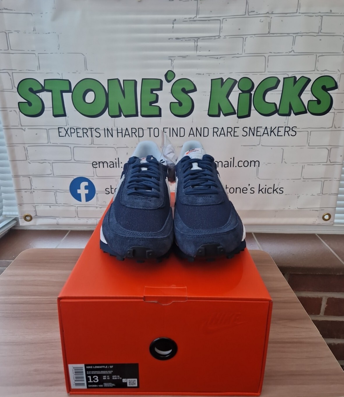 SACAI X NIKE Taglia UK 12 Nike LDV Waffle x design frammento x sacai blu vuoto