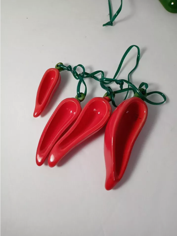 Ceramic Avon Vegetable Measuring Cups & Chili Pepper Measuring Spoons