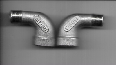 1/8 str elbow 90 degree 316 s.s. new