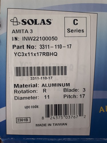 SOLAS Alu Propeller Schiffsschraube 3 Blatt 13-Zahn Außenborder Top - Bild 6 von 20
