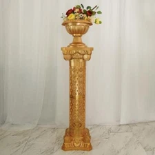 4 Gold 40-Inch  ADJUSTABLE Roman Columns PLANT PEDESTAL STANDS Party Decorations