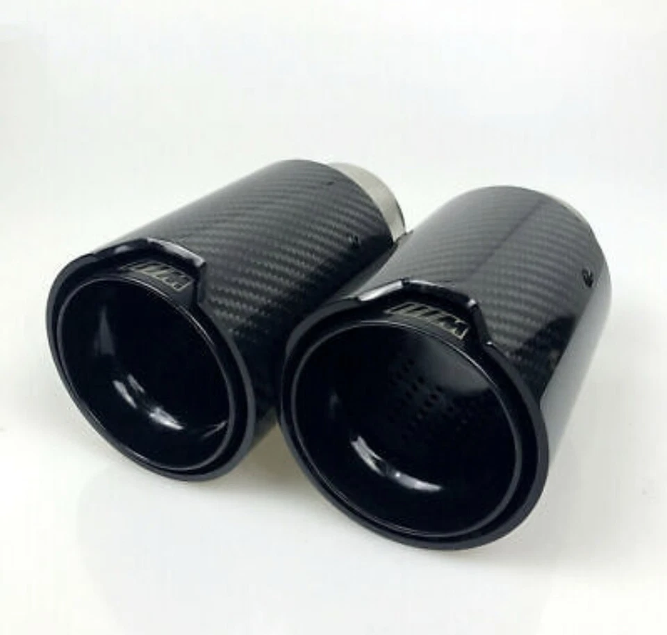 Punta de escape Bmw M Performance fibra de carbono real M Sport silenciador negro sobre negro Foto 3 de 4