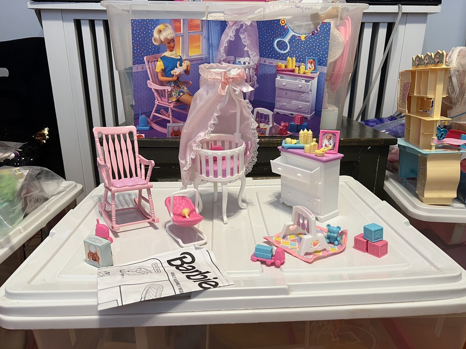 Vintage Barbie Baby Krissy Home Nursery Playset 1999 With Front Of Box Full Set