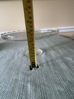VERY VINTAGE JEANNETTE Co. Glass Pedestal Cake Stand w/Etched Music Harps/Lyres — photo 4