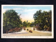 Trenton New Jersey Cadwalader Park Vintage Color Print Postcard Posted 1929