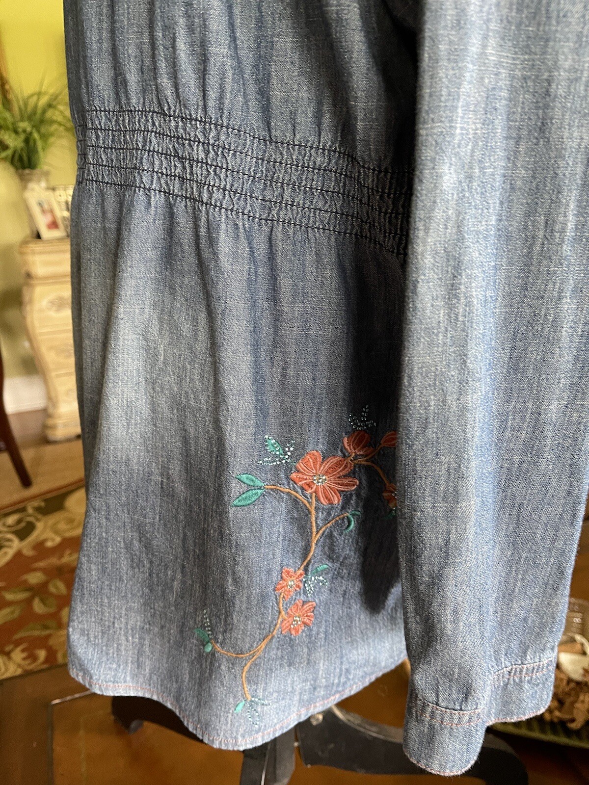 Multiples Button Front Lightweight Denim Long Sle… - image 6