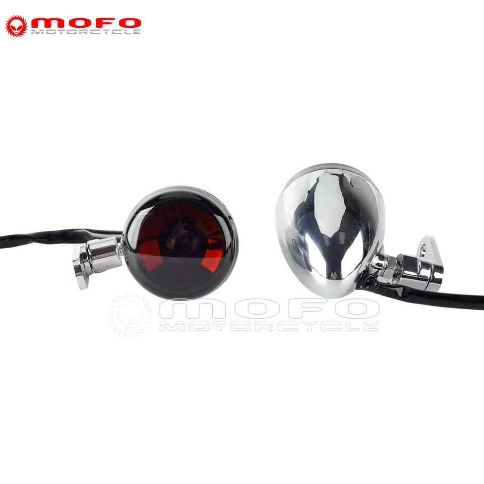 Par de luces intermitentes de señal de giro delanteras para Harley Sportster FXDL Softail FXBB FXFB Foto 3 de 4