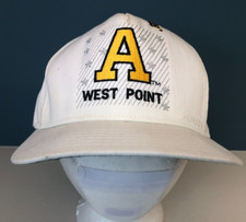 Vintage Army West Point Hat Made in USA White Snapback Cap Military by Roman