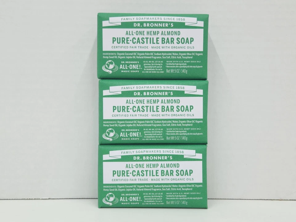 3 OR 6 Packs of DR.BRONNER'S ALL-ONE HEMP Natural Castile BAR Soap CHOOSE SCENT! - Image 2 of 4