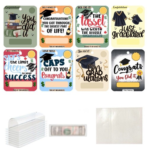 8pcs Classic Gold Black Gift Card Holder Paper Congratulations Notes Gift - Picture 15 of 22