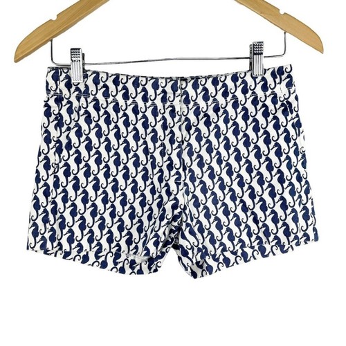 Crewcuts Girls Navy Blue & White Seahorse Print Shorts Girls Youth Size 14 - Picture 2 of 9