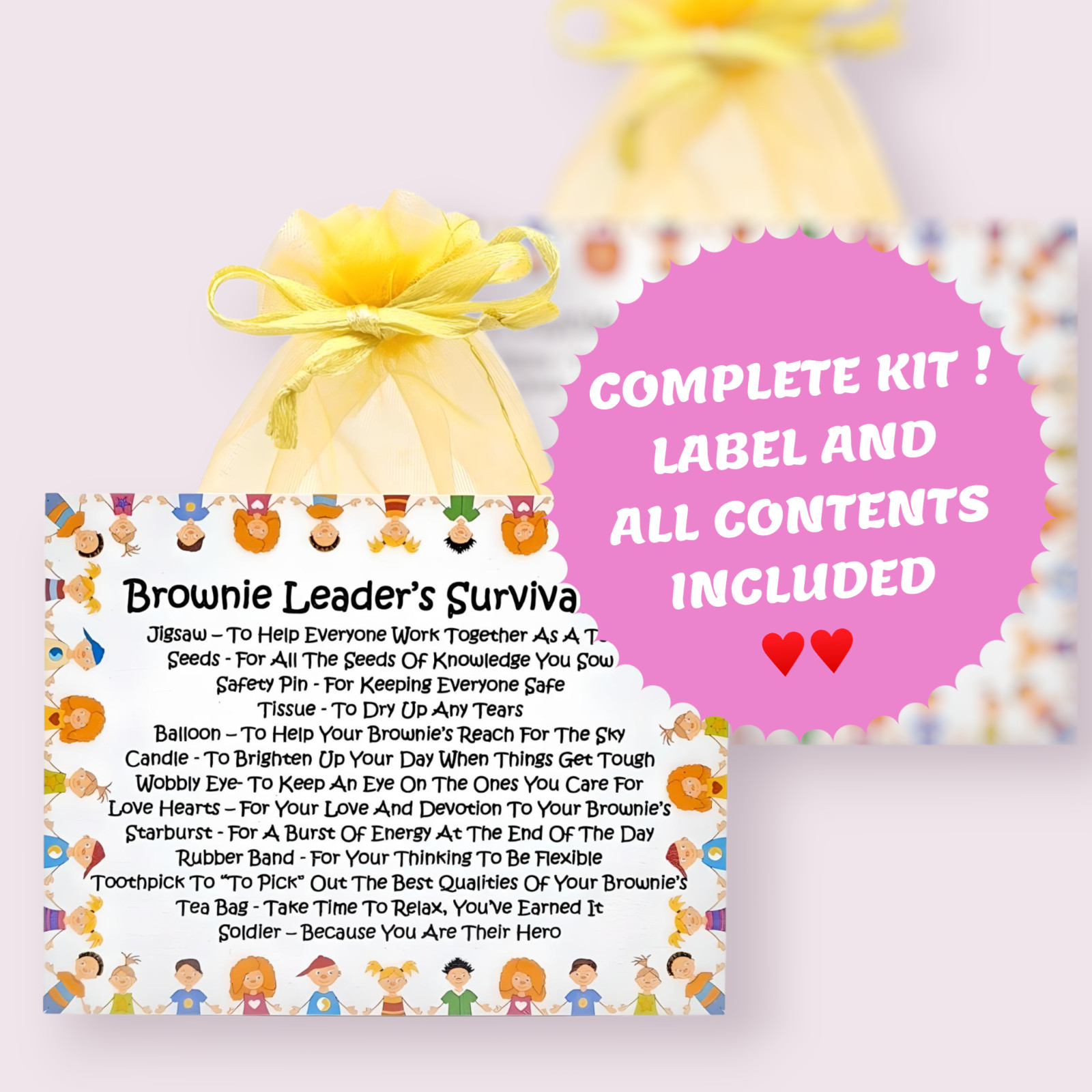 Kit de supervivencia de Brownie Leader - tarjeta de regalo y felicitación divertida y novedosa/Santa secreto