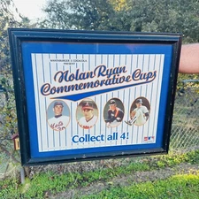 Nolan Ryan 1991 Coca Cola Whataburger Commemorative Cup Advertisement Vinyl Sign