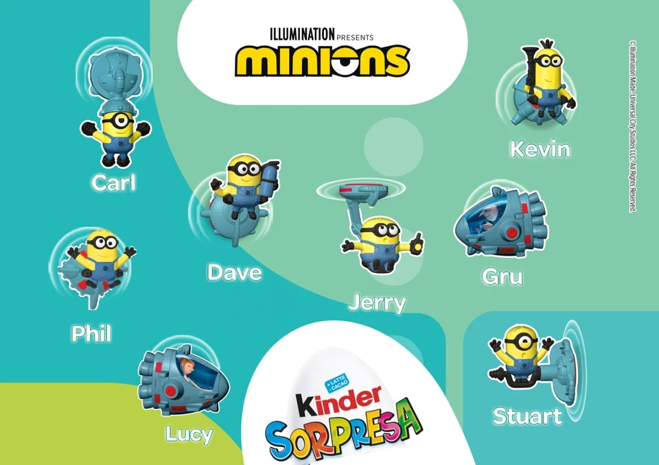 MINIONS PERSONAGGI A SCELTA VT414 - VT421 KINDER SORPRESA ITALIA 2023/2024