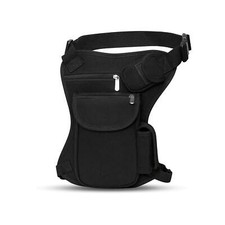 Canvas Waist Bag Fanny Pack Racing Drop Leg Bag Motorcycle Outdoor Bag black