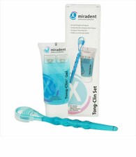 Miradent Gel Lengua Dental Tong-Clin 50 ml y Juego Raspador Lengua Higiene Bucal