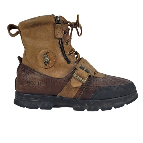 Polo Ralph Lauren ANDRES III Brown Leather Lace Up Zi… Gem