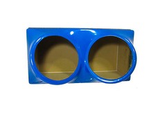 Double dual 10 fiberglass sub woofer speaker box enclosure carpeted case BLUE