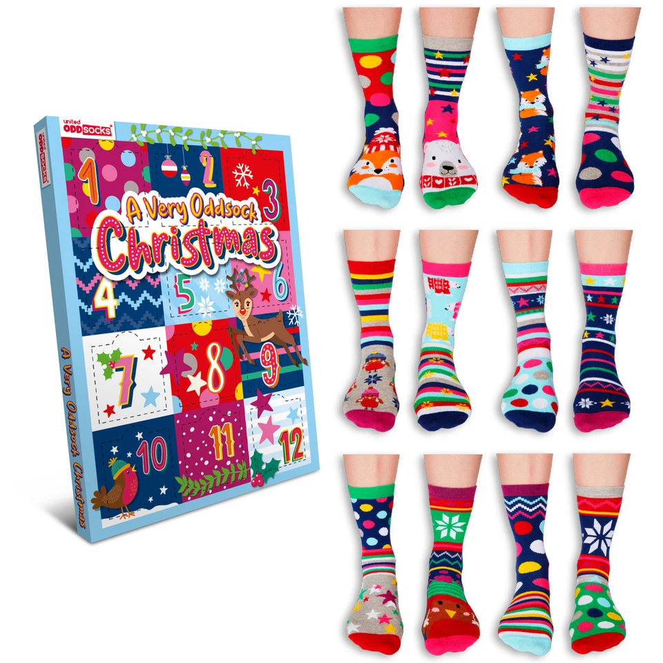 United Oddsocks Women's 12 Days of Christmas Sock Novelty Advent Calendar Gift