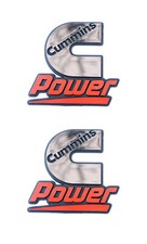 Cummins Diesel Engines Power Automotive Badge Chrome Emblem Decals - 2 Pack