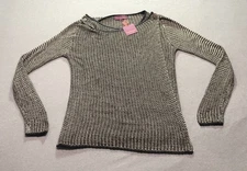 Sweet Sinammon Sweater Women's L Shoulder Button Open Minimalist Indie Feminine