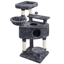 117cm Cat Tree Tower Scratching Post Cat Activity Centre for Indoor Cats Grey