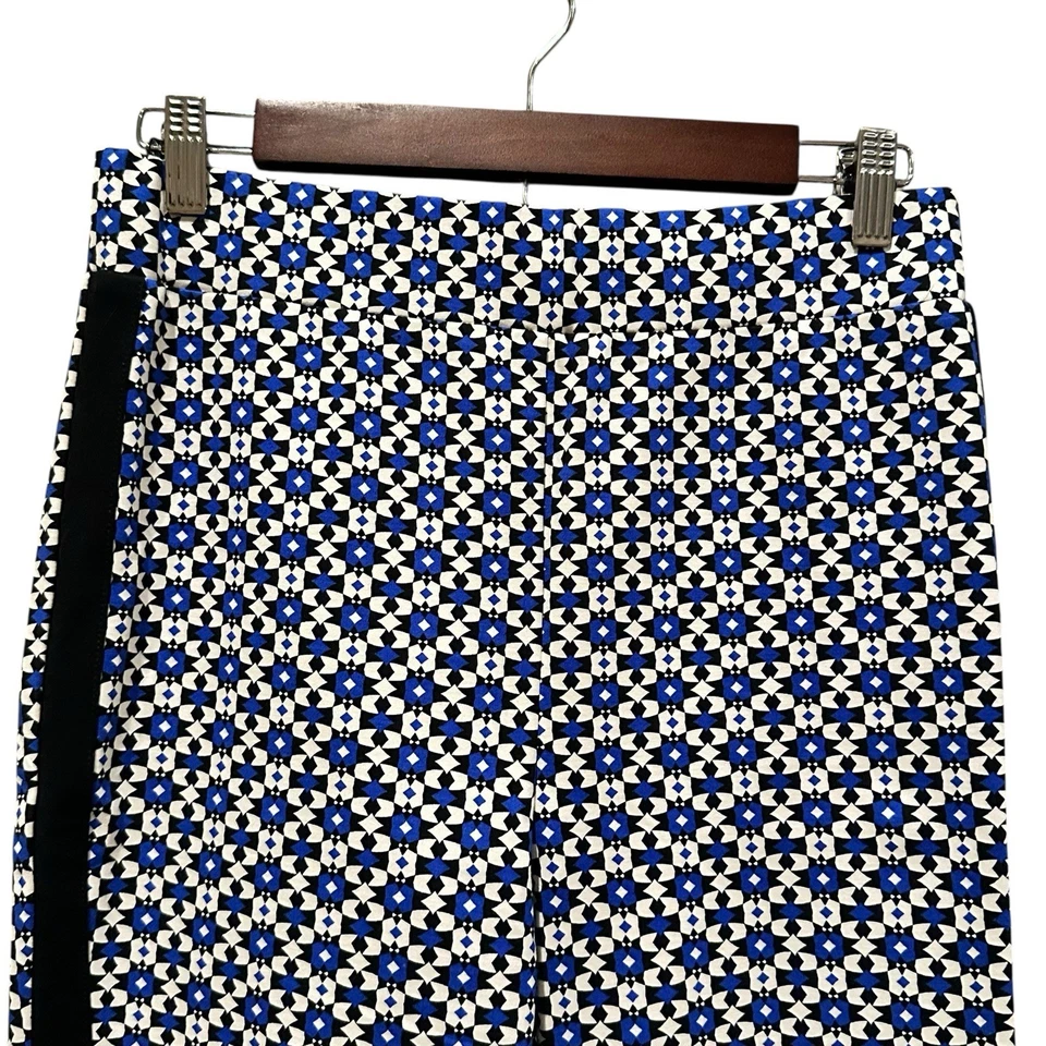 Maeve Anthropologie Pull On Bootcut Pants Geometric Womens Size Small Blue Motif - Image 2 of 4