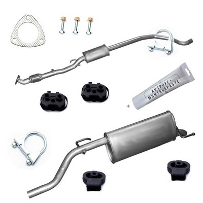 Auspuffanlage inklusive Anbausatz passend: Opel Corsa D 1.0i -12V  998ccm