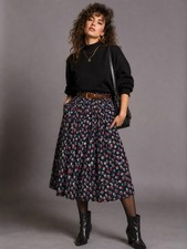 Vtg 90s Geometric Grunge Art Midi Skirt Women Sz 10 12 Midi Colorful Abstract