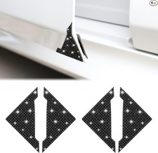 Car Door Corner Edge Guards 4pcs Bling Rhinestone Anti-Scratch Ca Color: black