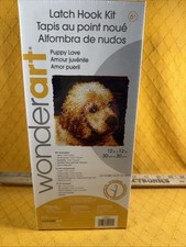 Caron Wonderart Latch Hook Kit 12"X12" Puppy Love 426132 - Dog Latch Hook Kit