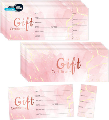 135Pcs Blank Gift Certificates Cards for Business Spa Salon Wedding Bridal