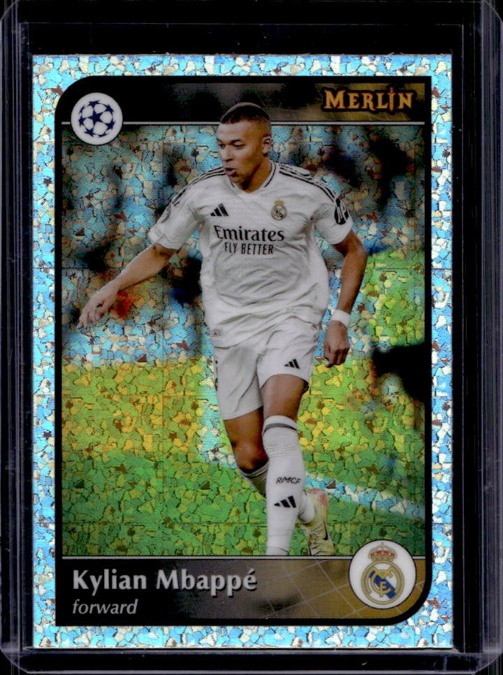 2024-25 Topps Merlin Chrome UEFA Kylian Mbappe Mini Diamond Refractor #9 view 1
