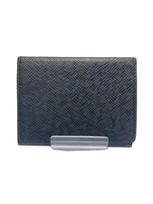 Louis Vuitton Envelope Carte de Visite Taiga Black Leather Mens