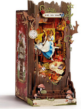 DIY Book Nook Kits Fall into Wonder, Fairy Tale Bookend Wooden 3D Puzzles for