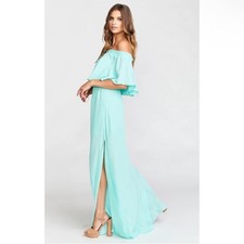 Show Me Your MuMu Women's Hacienda Aqua Maxi Dress Size XL