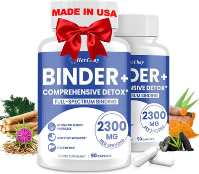 HevChay 2300 MG Detox Binder Supplement   All-In-1 Detox Binder, Activated Charc