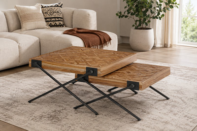 Couchtisch AKONI Teak Tisch Sofatisch Beistelltisch  Wohnzimmertisch UVP 519,-